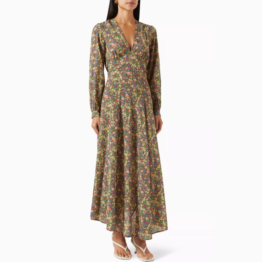 DÔEN Charleston Dress in Green Valley Floral Size M